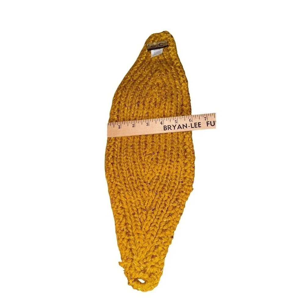 C.C Exclusives Women Chunky Knit Headband Ear Warmer Gold Sequin Twist lot of 12